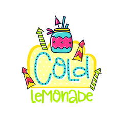 Cold Lemonade Word Cute Design Quotes Doodle Text Font Fun And Playful Digital Vector Art
