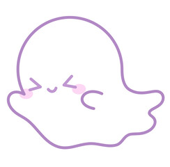 Cute kawaii ghost pastel halloween cartoon