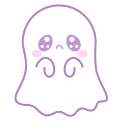 Cute kawaii ghost pastel halloween cartoon