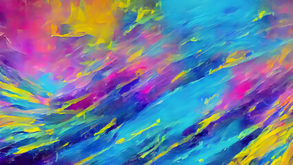 Fototapeta na wymiar Colorful oil paint brush stroke abstract background texture design illustration