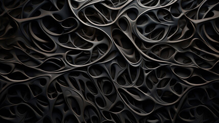 Black Leaf Pattern.Generative Ai