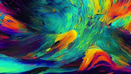 Obraz premium Colorful oil paint brush stroke abstract background texture design illustration