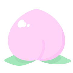 ゆるかわいいシンプルな桃☆PNG