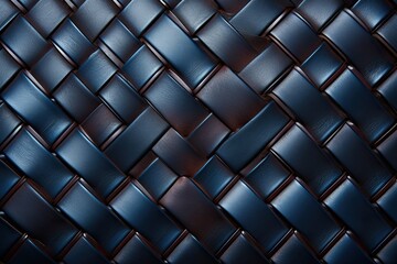 Leather woven texture with highlights in rich blue colour, classic style