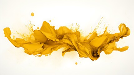 Golden Color Splash on a white Background. Artistic Color Explosion
