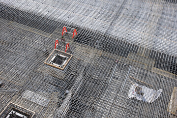 ビル工事の鉄筋工事