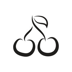 Fruit icon vector design, illustration of food with black and white color.