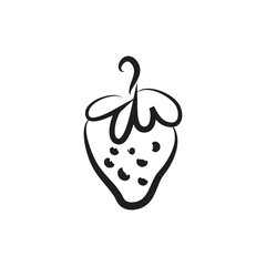 Fruit icon vector design, illustration of food with black and white color.