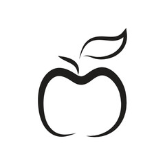 Fruit icon vector design, illustration of food with black and white color.