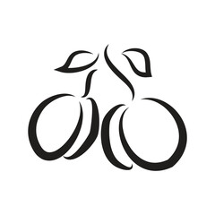 Fruit icon vector design, illustration of food with black and white color.