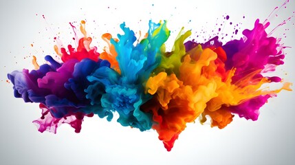 Multicolor Splash on a white Background. Artistic Color Explosion
