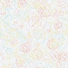 Fototapeta na wymiar Embroidered seamless pattern of colorful flowers. AI generated.