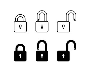 lock icon set. padlock lock and unlock. padlock open and closed.