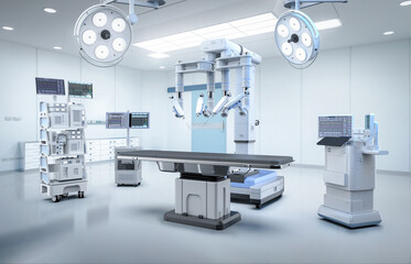 Robotic assisted surgery in operating room