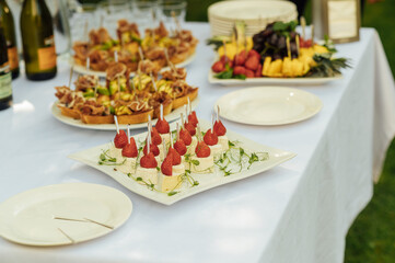 A light appetizer for guests at a wedding buffet. Waiting for a wedding ceremony