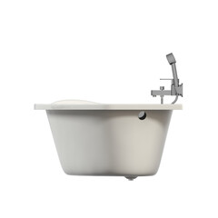 bathtub isolated on a transparent background, 3D illustration, and a CG render