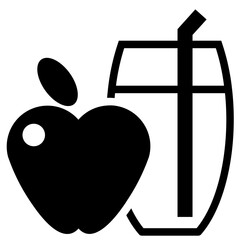 Apple juice solid icon on white background