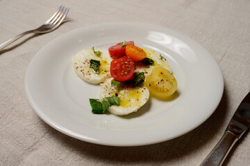 Insalata Caprese Salad with Datterini Cherry Tomatoes, Mozzarella and Basil