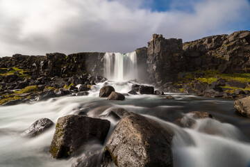 waterfall on the rocks