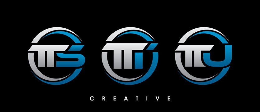 TTS, TTT, TTU Letter Initial Logo Design Template Vector Illustration
