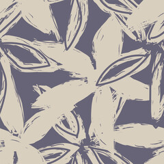 Neutral Colour Abstract Floral Seamless Pattern Design