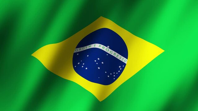 Flag of Brazil Background Loop 4k 60FPS animation