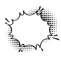 Comic speech dialogue on halftone shadow. Empty shout text box.