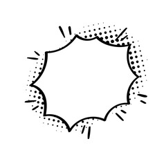Comic speech dialogue on halftone shadow. Empty shout text box.