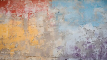 Close Up of a plaster Wall in multiple Colors. Antique Background
