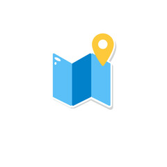 Cute Map Sticker / Sticker Travel Element