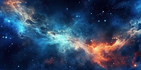 Fototapeta na wymiar Cosmic dreams. Nighttime wonders of galaxy. Astral symphony. Nebulae and stars. Celestial harmony. Night sky in deep space