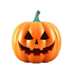 Halloween pumpkin isolated on white transparent background, png, 3d