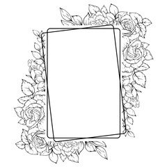 outline flower frame border decoration