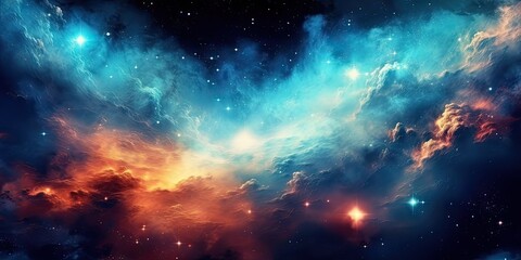 Obraz na płótnie Canvas Cosmic dreams. Nighttime wonders of galaxy. Astral symphony. Nebulae and stars. Celestial harmony. Night sky in deep space