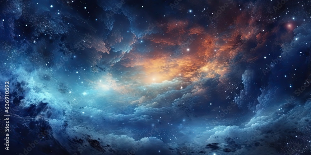 Wall mural cosmic dreams. nighttime wonders of galaxy. astral symphony. nebulae and stars. celestial harmony. n