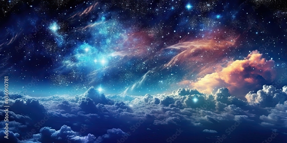 Wall mural cosmic dreams. nighttime wonders of galaxy. astral symphony. nebulae and stars. celestial harmony. n