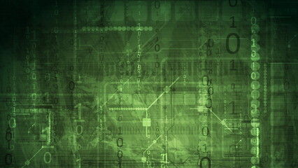 Dark green grunge technology background