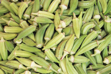  fresh green okra in turkey market