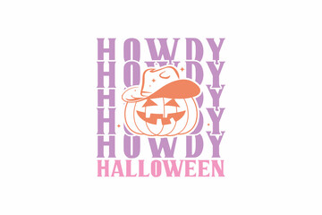 Howdy Halloween Typography T shirt design