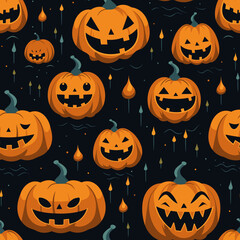 halloween pumpkin, seamless pattern