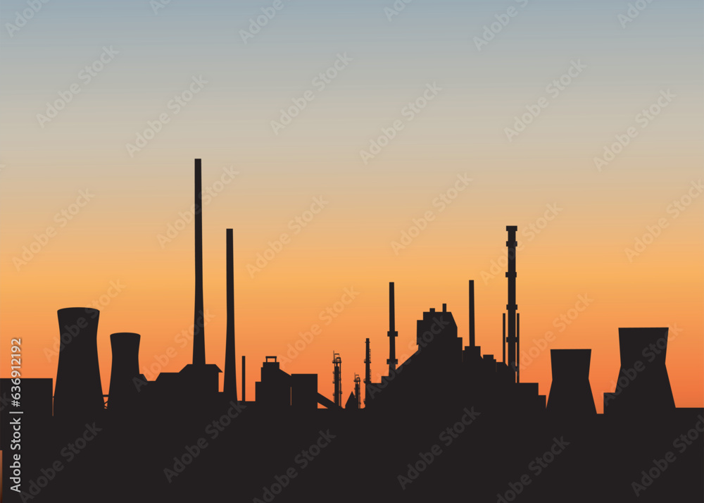 Canvas Prints Evening Factory