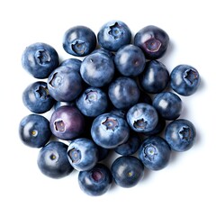 Nature juicy delights. Summer sweet treasures. Berrylicious bliss. Ripe blueberries for health on white background isolated