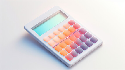 Illustration of a digital calculator device software algebra math tool counting computing - obrazy, fototapety, plakaty
