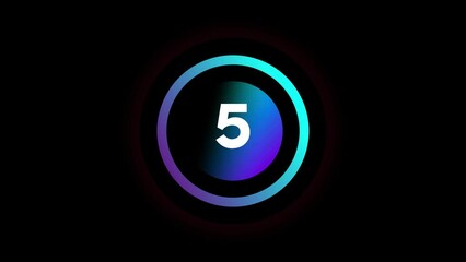 Minimal countdown timer animation from 0 to 12 seconds design with animation on dark background
