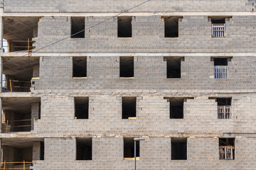 Building under construction in a state of abandonment