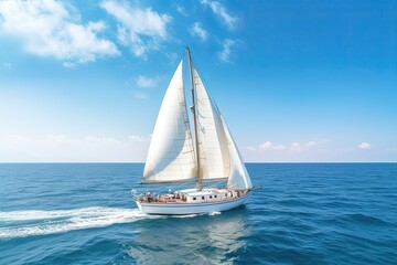 Yacht sail boat in Atlantic ocean