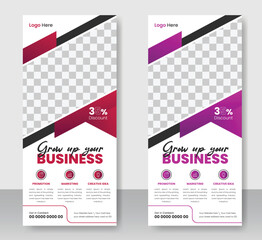 Modern business corporate dl Flyer Rack Card design template with roll up banner design