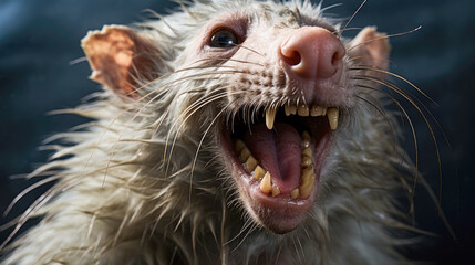Distinctive mutated rat, a result of scientific experiments