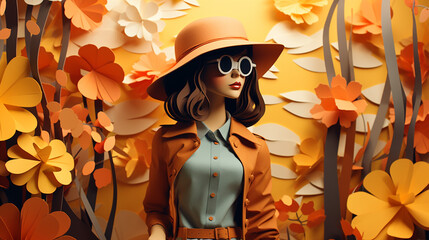 Trendy Fall Fashion Find Inspiration for Your Style in Papercut Style. Generative AI