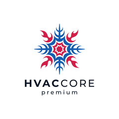snowflake and fire for HVAC repair logo design